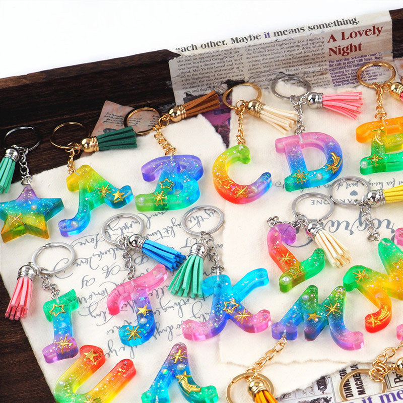 Crystal Resin Epoxy 26 Letters Keychain Mould