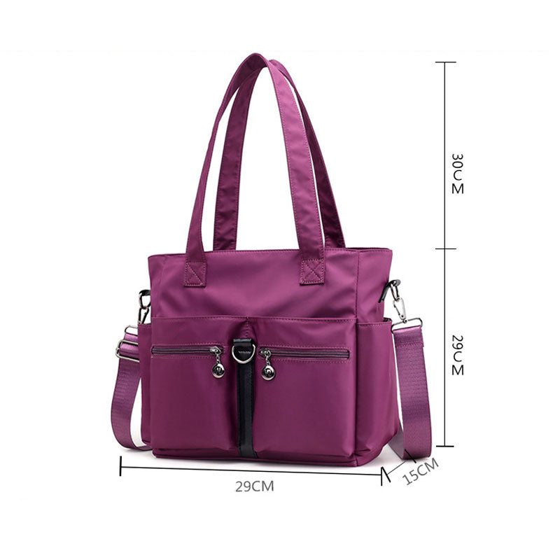 Multi-pocket canvas bag/large capacity casual nylon bag/light portable shoulder bag