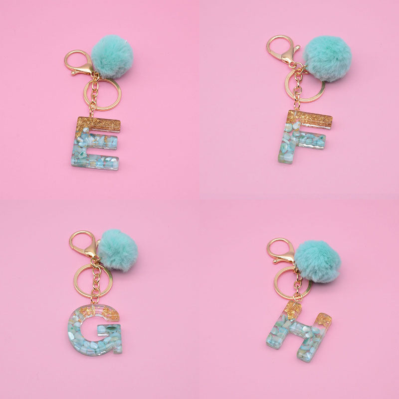 Green Shell Gold Foil Epoxy Keychain