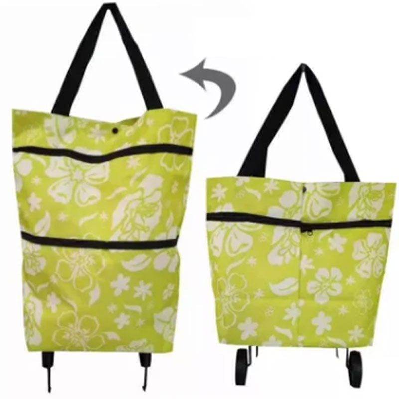 Folding Shopping Bag Collapsible Trolley Bags with Wheels