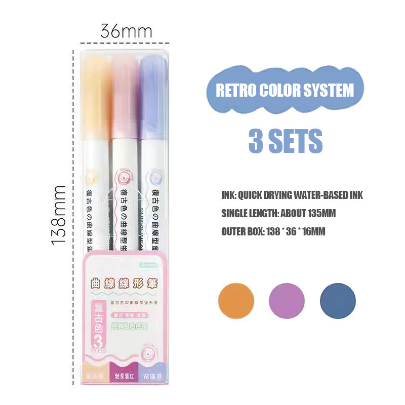 Funny Curve Line Markers Pen Kit