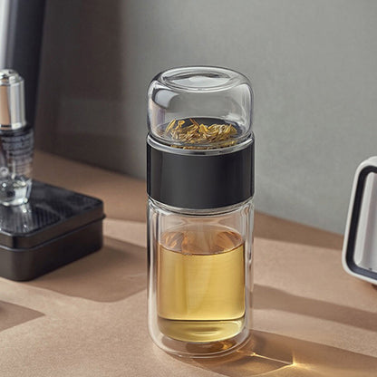 Double Wall Glass Tea Infuser Bottle