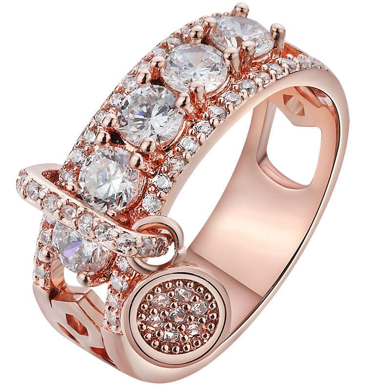 Fashion Zircon Ring Women Plated Rings