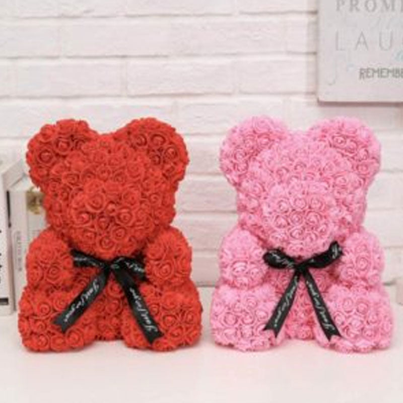 New Valentine's Day Gift Eternal Flower Rose Bear Creative Simulation PE Foam