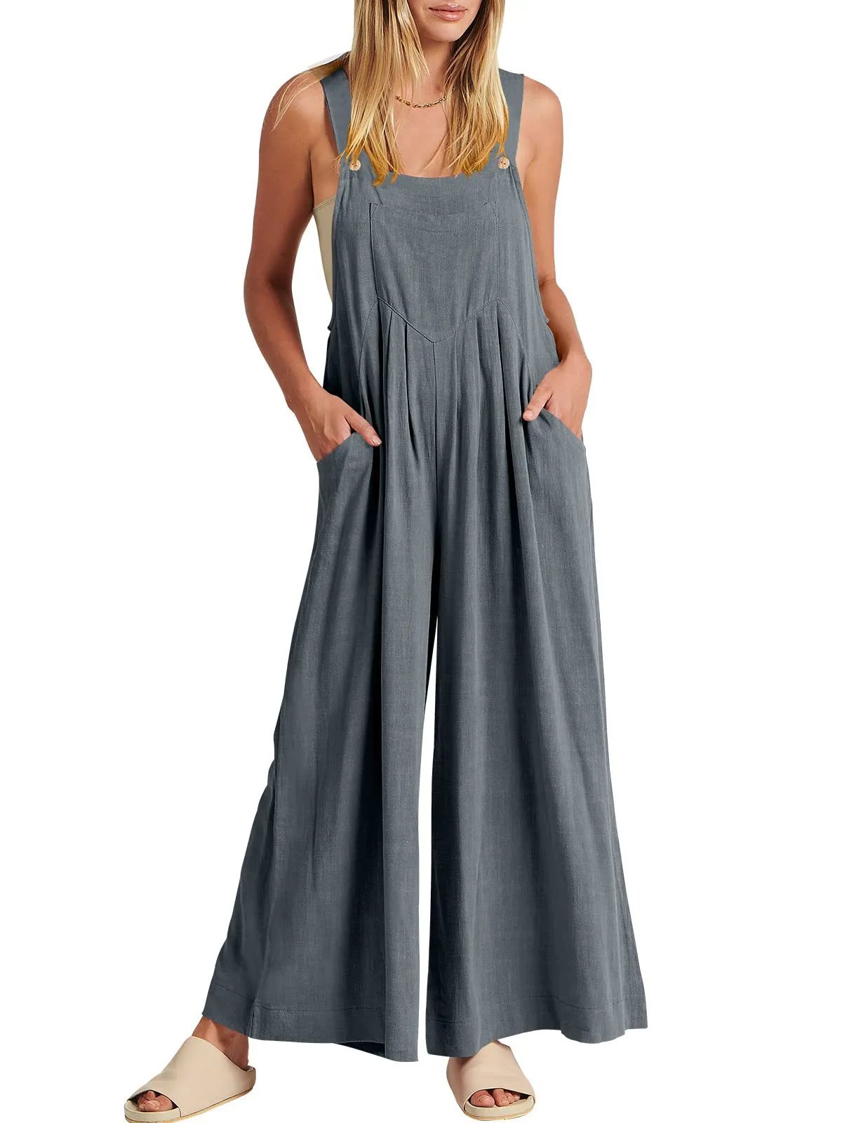 Plus Size Breda Ben Cargobyxor Jumpsuit/Plus Size Wide Leg Cargo Pants Jumpsuit