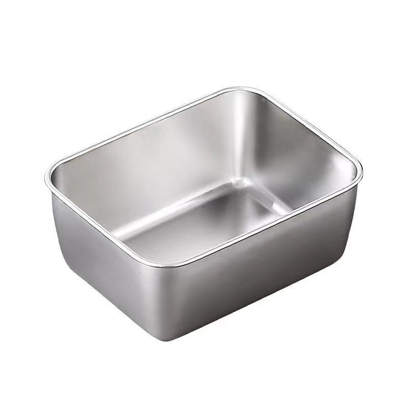 Stainless Steel Square Plate(With Plastic Lid)
