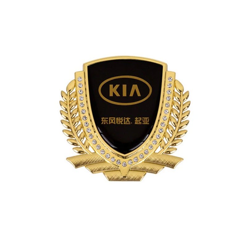 3D Wheat Ear Diamond Metal Creative Car Sticker