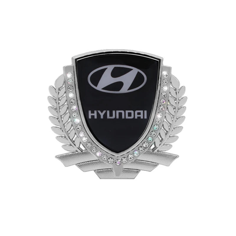 3D Wheat Ear Diamond Metal Creative Car Sticker