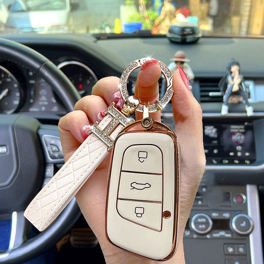 CHERY Car Key Case wite Rhinestones Keychain