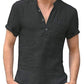 Men's Linen Short Sleeve Casual T-Shirt