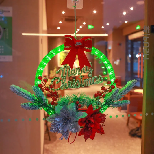 🎁 Christmas Wreath Decorations with LED Lights💥