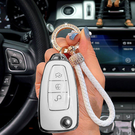 Ford Car Key Case Rhinestones Keychain