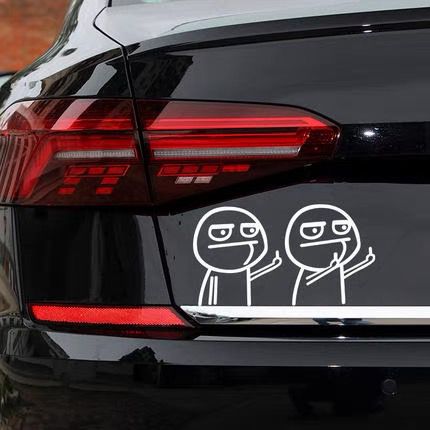 Middle Finger Funny Car Sticker
