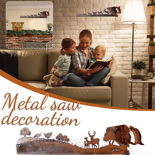 🤓father's Day Unique Gift🎁Hand Saw Metal Art - Rustic Wall Decor