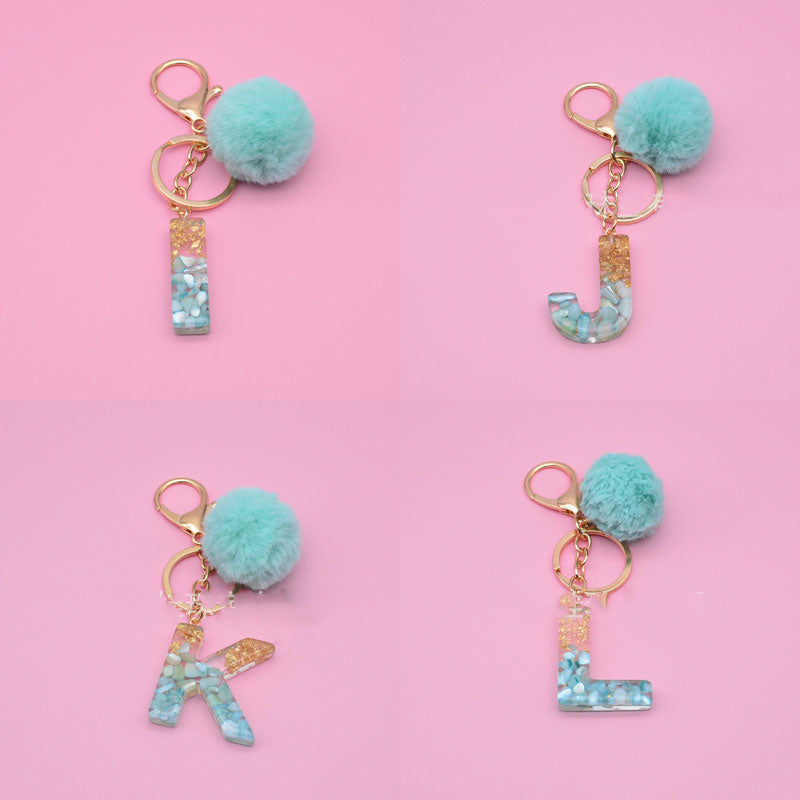 Green Shell Gold Foil Epoxy Keychain