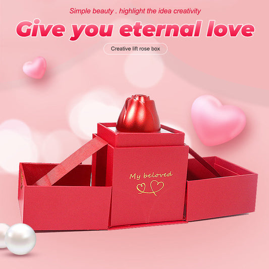 Metal Rose Lift Gift Box