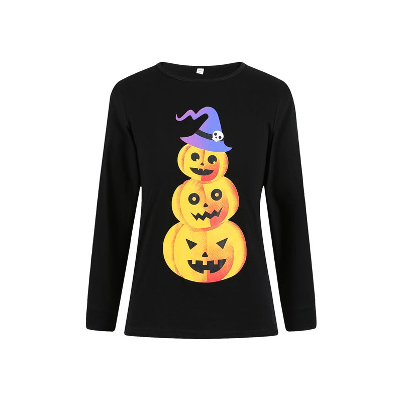 Halloween Pumpkin Top and Stripe Pants Family Matching Pajamas Sets