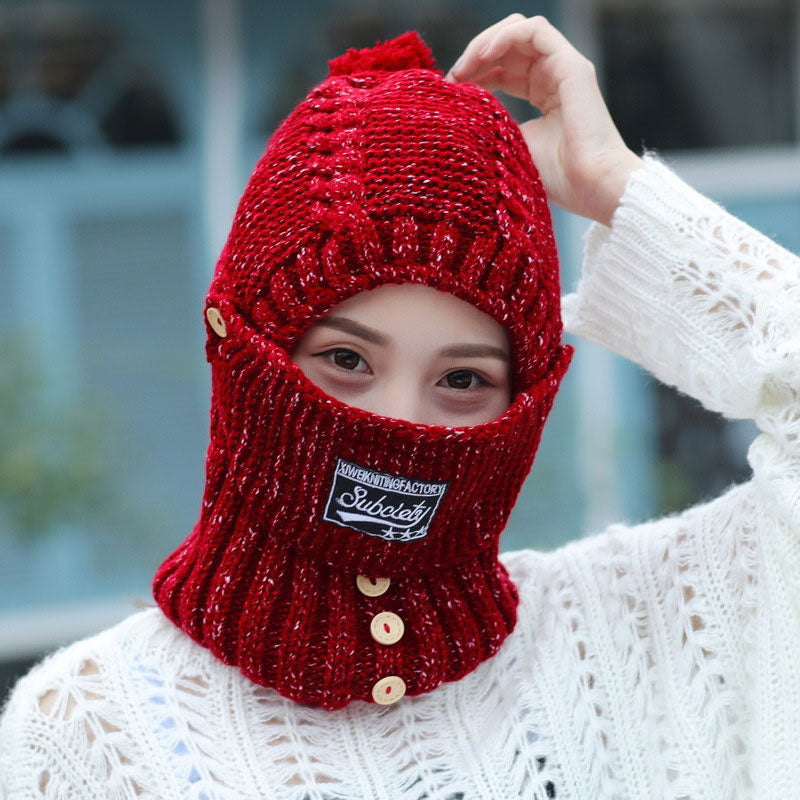Windproof Warm Mask Scarf Integrated Cap