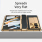 Luxury Leather Magnetic Bracket Shell Electroplated Phone Case For Samsung Galaxy Z Fold3/4/5 With Back Screen Glass