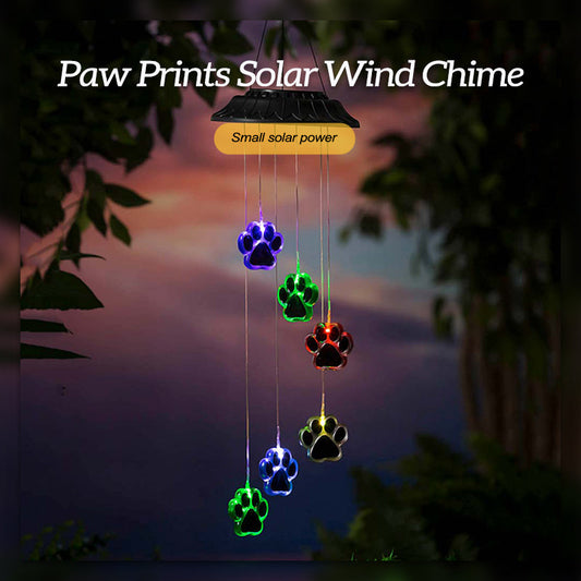 🐾Paw Prints Solar Wind Chime