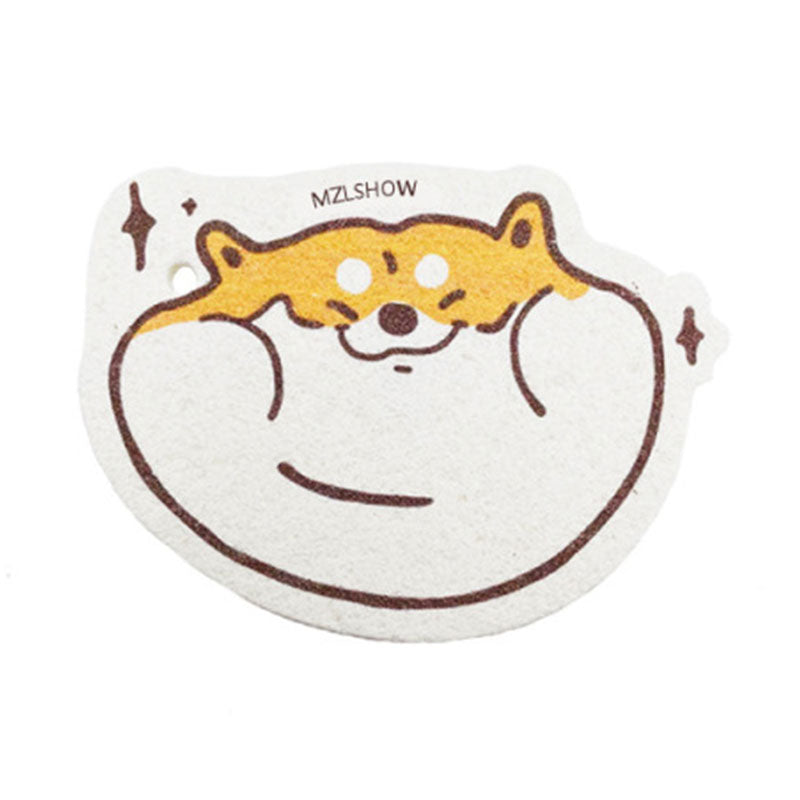 Absorbent Cartoon Wood Pulp Cotton Dishcloth Cleaning Cloth