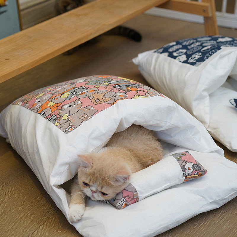 Pet Pillow Bed, Washable Detachable Quilt, Cat Nest, Cat Sleeping Bag