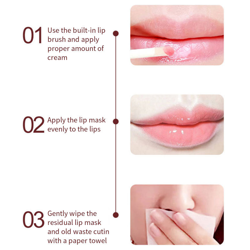 Air Cushion Moisturizer Lip Mask, Prevention Dry and Crack Lip Built-in Lip Brush