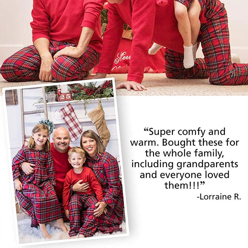 2021 Stewart Plaid Flannel Matching Christmas Family Pajamas