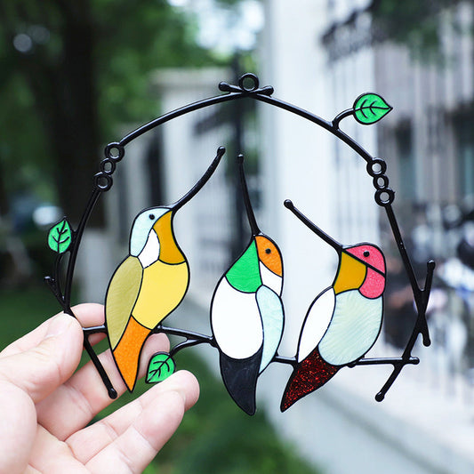 Last Day Special Sale 🐦The Best Gift-Birds Stained  Window  Panel Hangings🎁