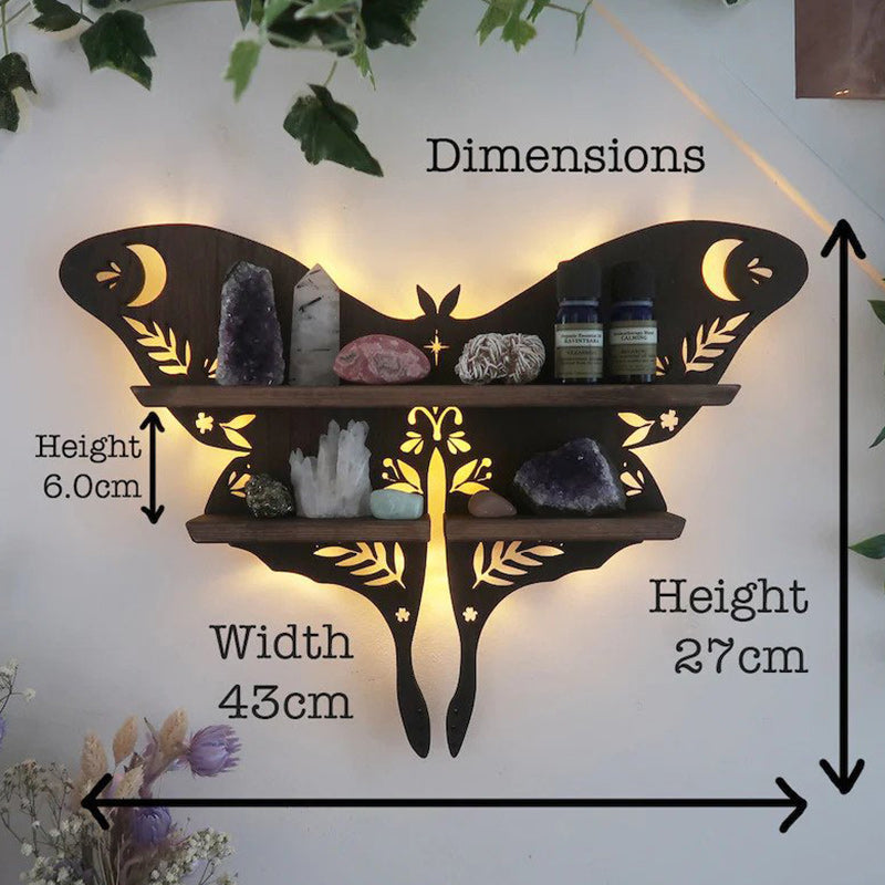 Luna Moth Lamp Crystal Shelf