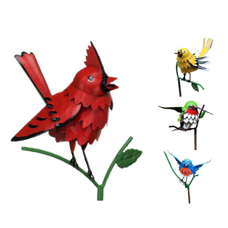 Outdoor Realistic Bird Decorations, Lovely Iron Art, Garden Animal Decorations