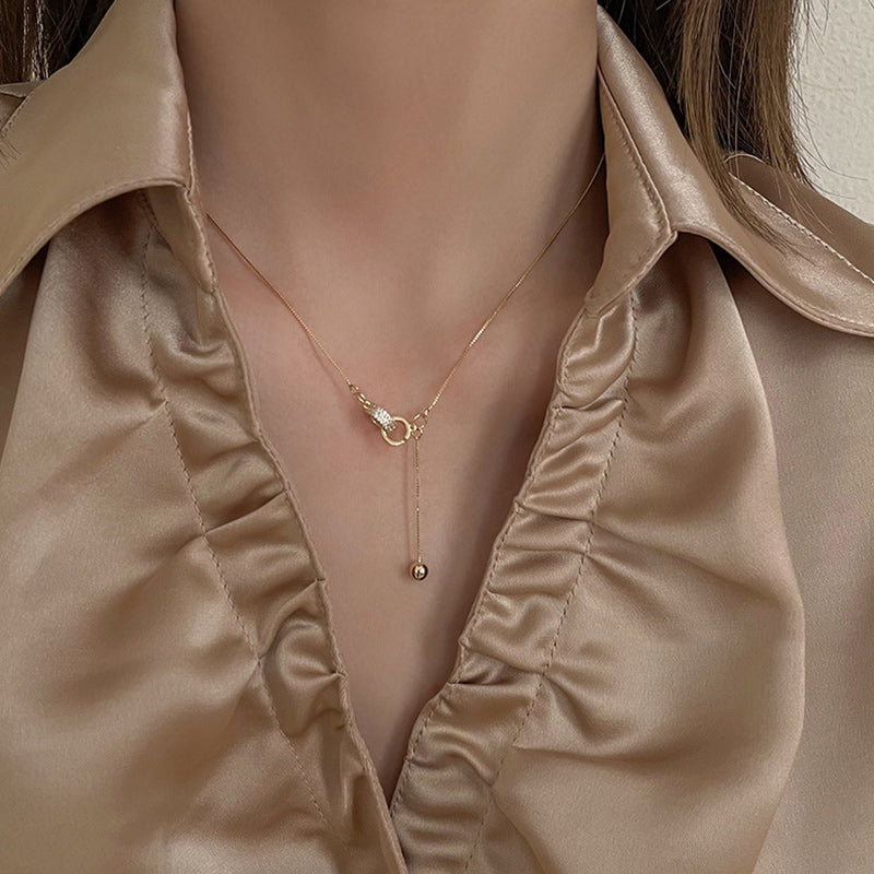 Light Luxury Niche Double Ring Necklace