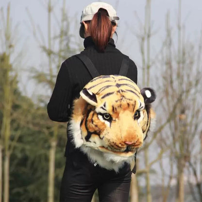 Fashion Lion & Tiger Head Backpack Multifunc Outdoor Bags