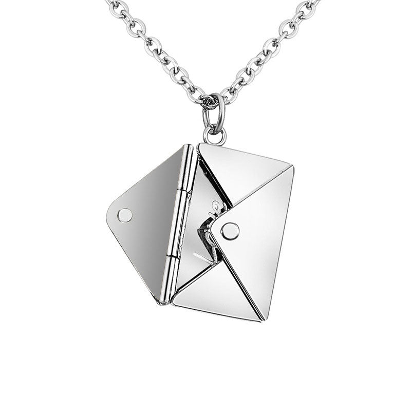 Stainless Steel Envelope Necklace