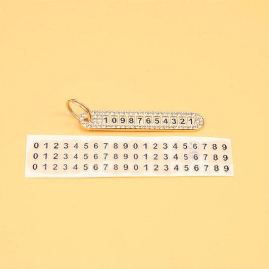 Diamond Car Number Plate Key Pendant