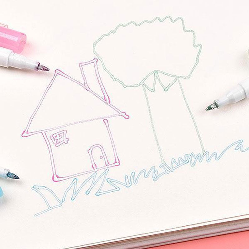 Gift Card Writing & Drawing Double Line Outline Pen---- 8 Colors