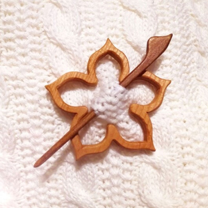 Handmade Wooden Brooch Pin