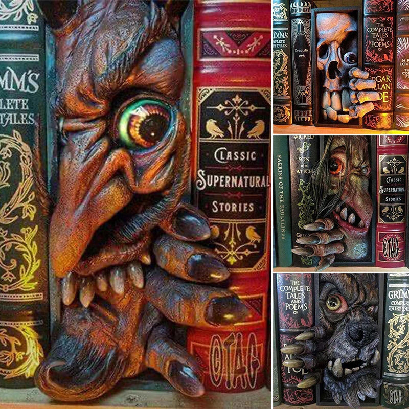 Monster Sculptures Bookends Bookshelf Decor