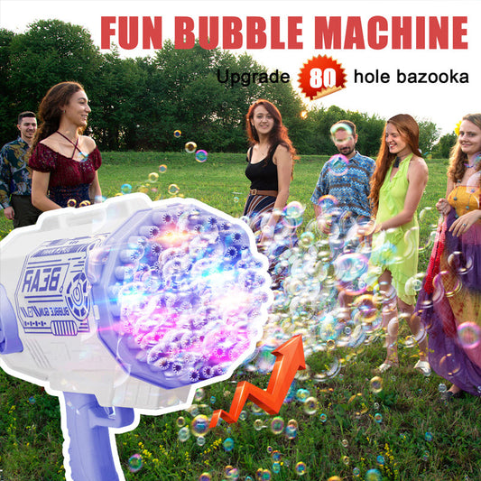 Hole Bubble Gun With Colorful Led Lights