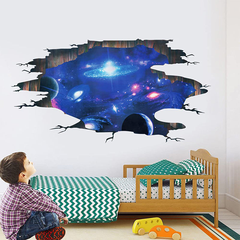 Creative 3D Blue Cosmic Galaxy Wall Sticker