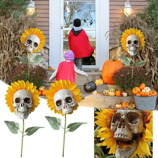 Skull Sunflower Halloween Decoration