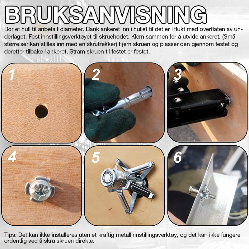 Ekspansjonsskrue Kronbladmutter/expansion screw petal nut