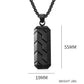 Tire pattern pendant hip hop vintage stainless steel necklace