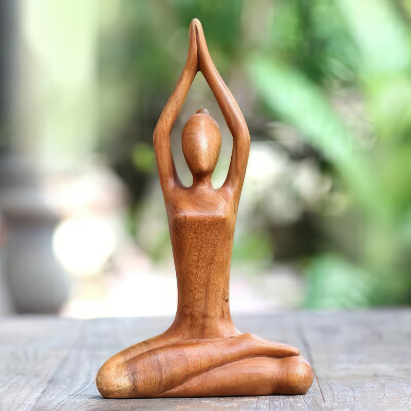 Yoga Pose Wood Carving Wood Sculpture Gifts
