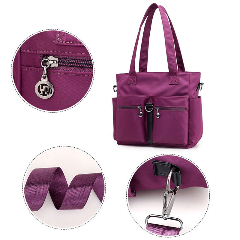 Multi-pocket canvas bag/large capacity casual nylon bag/light portable shoulder bag