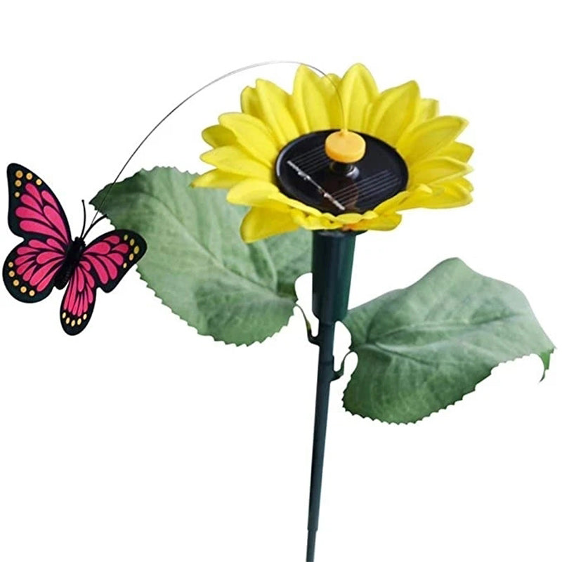 Solar Dancing Hummingbird With Sunflower
