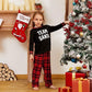 Christmas Team Santa Letter Print Buffalo Plaid Family Matching Pajamas Sets