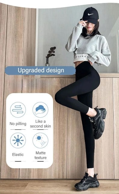 Ice Silk Stretch Skinny High-Waisted Nine-Point Leggings