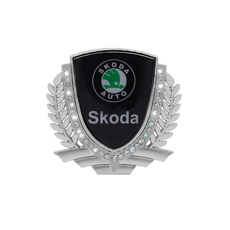 3D Wheat Ear Diamond Metal Creative Car Sticker