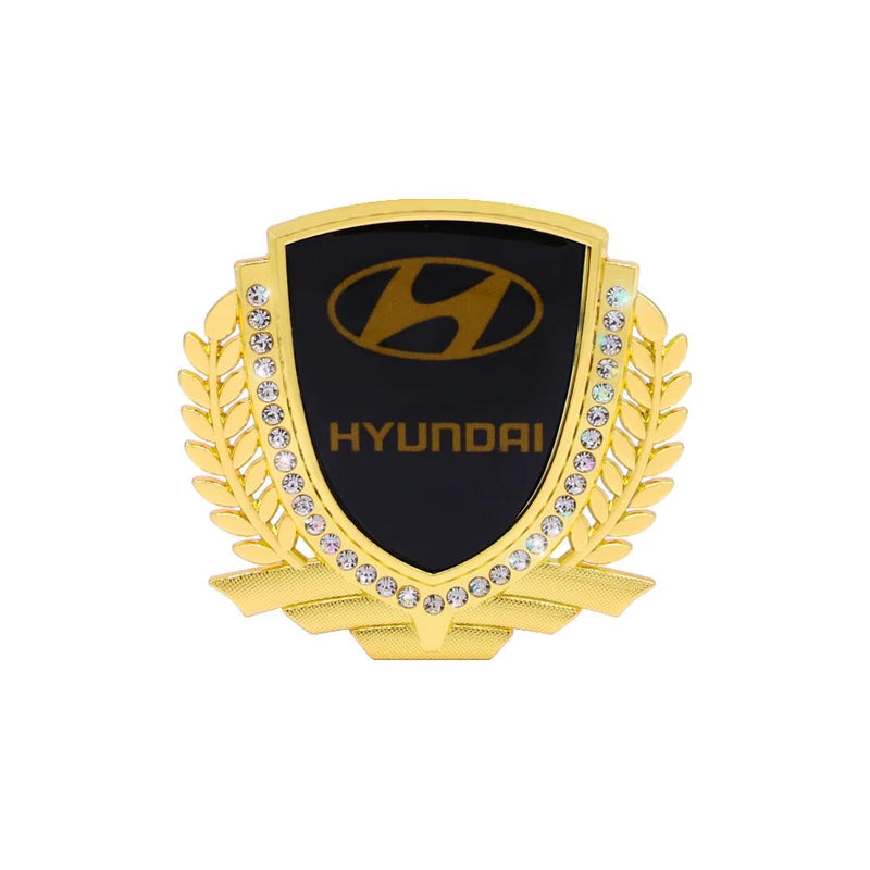 3D Wheat Ear Diamond Metal Creative Car Sticker